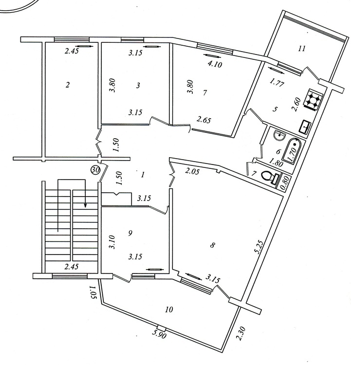 5-ком панель улучшенная 2х6 + 2х3 зал на изгибе дома дверь направо (копия).jpg